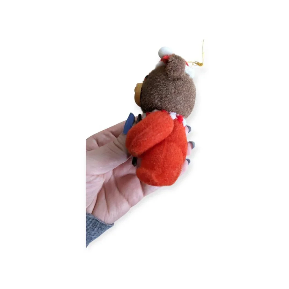 Vintage Jasco Christmas Teddies Flocked Ornament